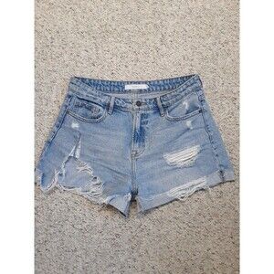 Buckle Light Blue Distressed Jean Shorts